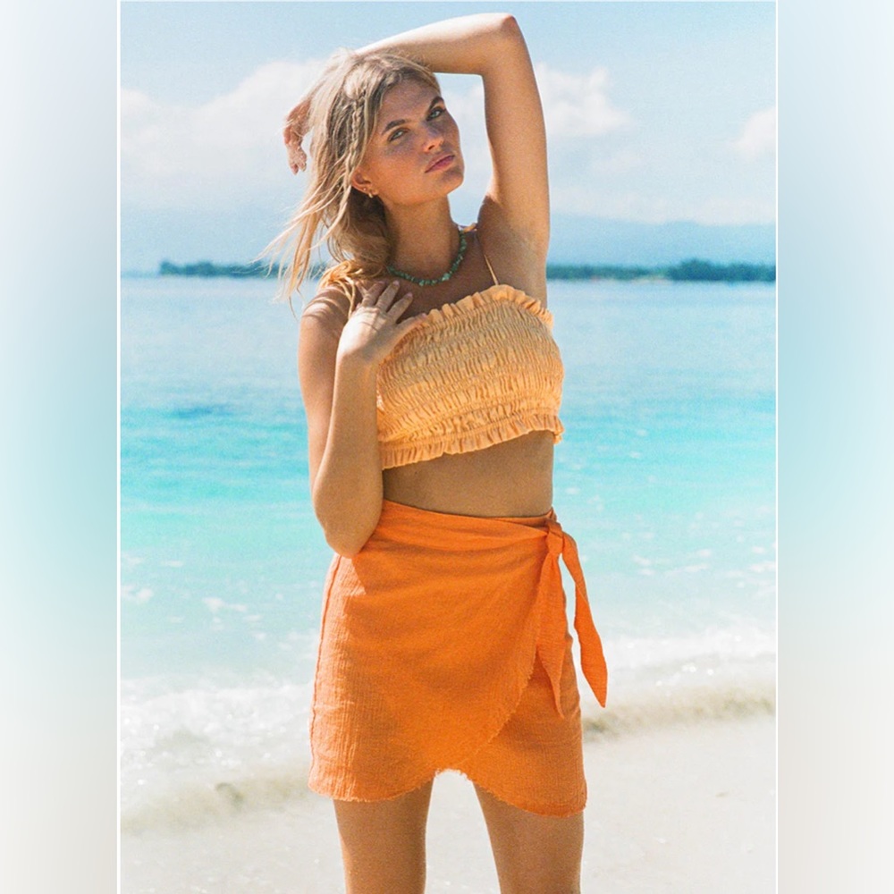 🍊 Summer orange wrap skirt by Sage